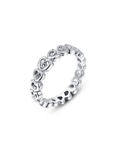 Exquisite Platinum Plated Heart Shaped Ring