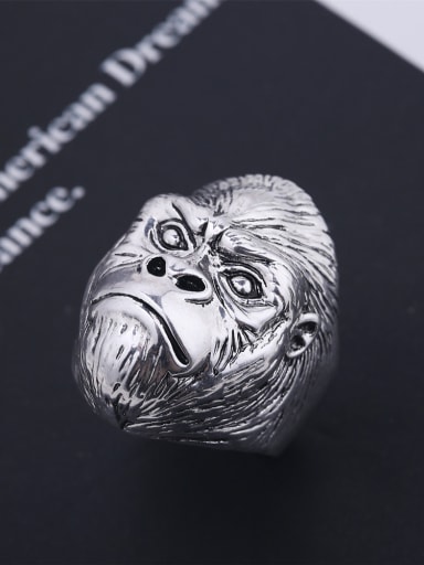 Punk style Antique Silver Plated Orangutan Alloy Ring