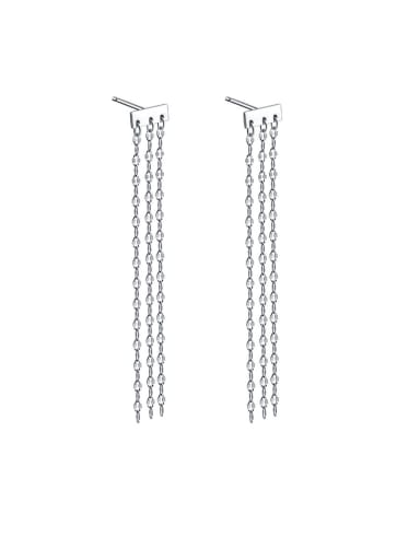 925 Sterling Silver  Trendy Long stream comb Drop Earrings