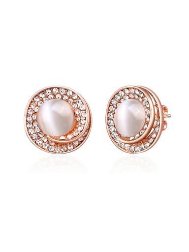 Elegant Round Shaped Opal Stone Earrings