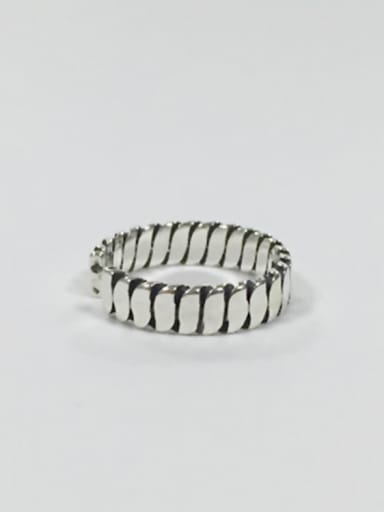 Simple Antique Silver Plated Silver Opening Ring