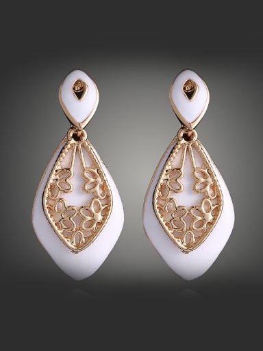 Fashion Hollow Enamel Water Drop shaped Alloy Stud Earrings
