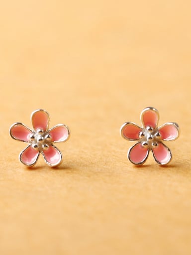 Tiny Pink Flower stud Earring