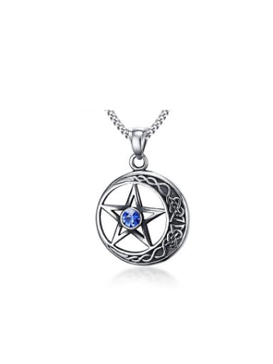 Men All-match Star Shaped Rhinestone Titanium Pendant