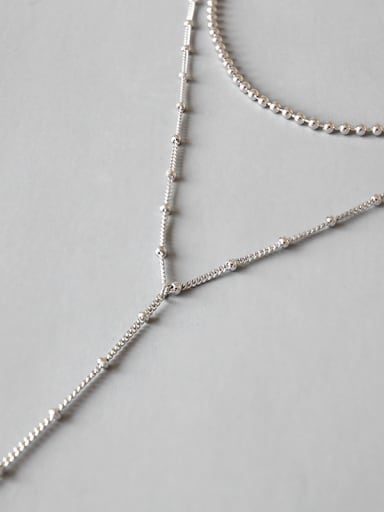 Simple silver chain chain Long Necklace