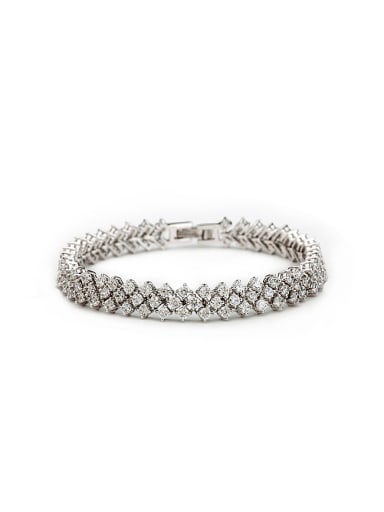 Fashion Zircon-covered Platinum Plated Bracelet