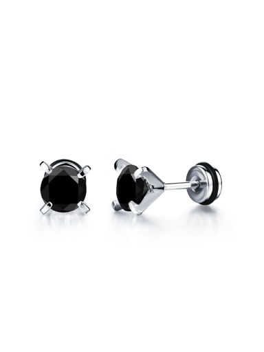 Simple Tiny Zircon Titanium Stud Earrings