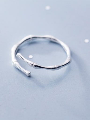 925 Sterling Silver With Silver Plated Simplistic bamboo Rings