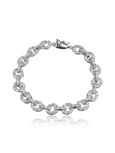 Women Exquisite Platinum Plated Zircon Bracelet