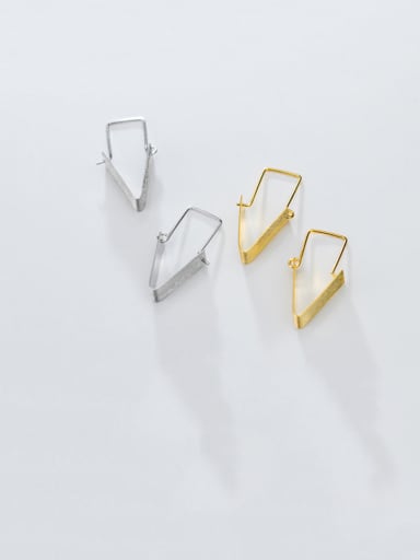 925 Sterling Silver With Smooth Simplistic Geometric Clip On Earrings