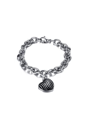 Exquisite Hear Shaped Glue Stainless Steel Bracelet