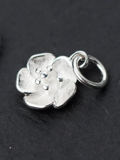 925 Sterling Silver With Silver Plated Cute Flower Charms