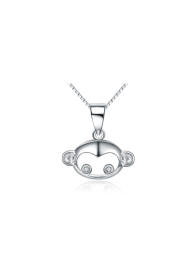 Lovely Hollow Monkey Shaped Silver Pendant