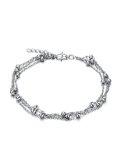 Simple Three Chain Little Beads Anklet