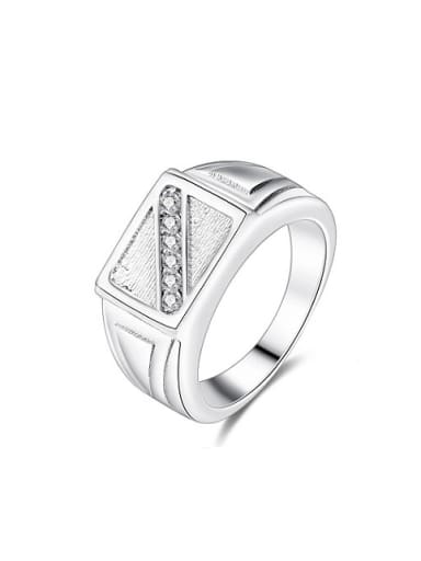 Exquisite White Gold Plated Square Shaped Rhinestone Ring