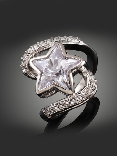 Fashion Zircon Star Cubic Rhinestones Copper Ring