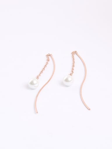 Lovely Artificial Pearl Line Earrings