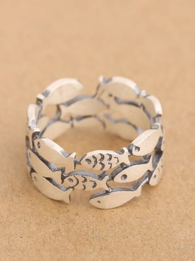 Personalized Little Fish Silver Ring