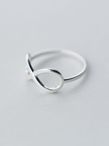 Exquisite Number Eight Shaped S925 Silver Ring