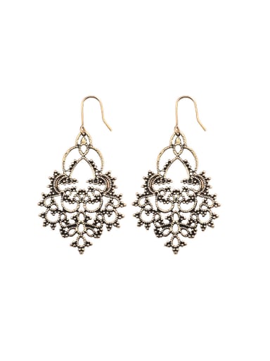 Retro style Hollow Antique Gold Plated Alloy Earrings