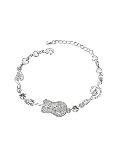 Personalized austrian Crystals Little Guitar Music Notes Alloy Bracelet