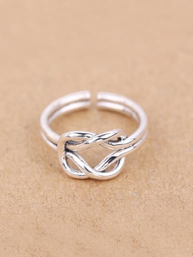 Personalized Knot Silver Opening Midi Ring