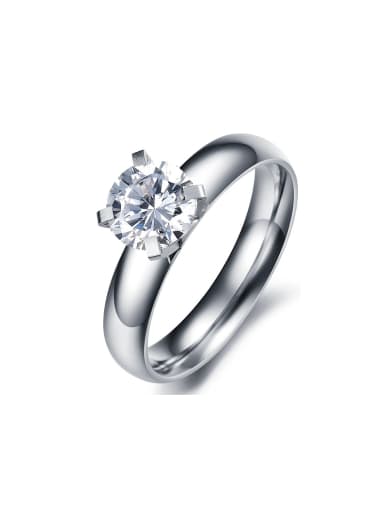 Fashion Shiny Cubic Rhinestone Titanium Ring