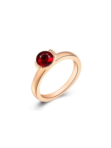 High-quality Red Swiss Zircon Geometric Ring