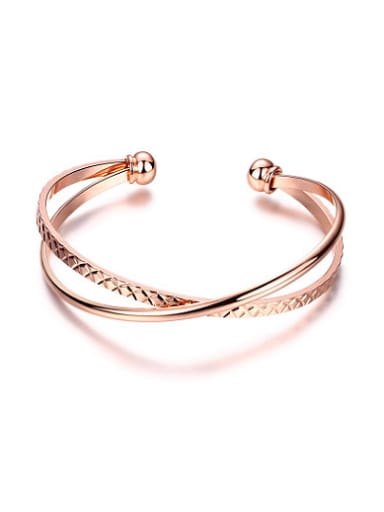 Delicate Rose Gold Plated Cross Bangle