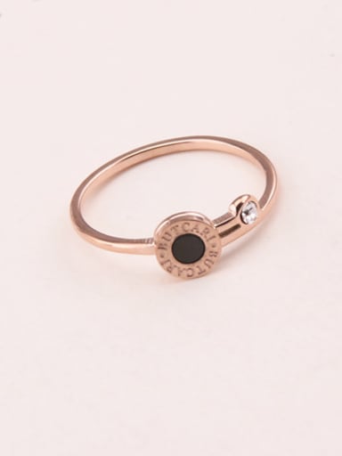 custom Black Agate Zircon Simple Ring