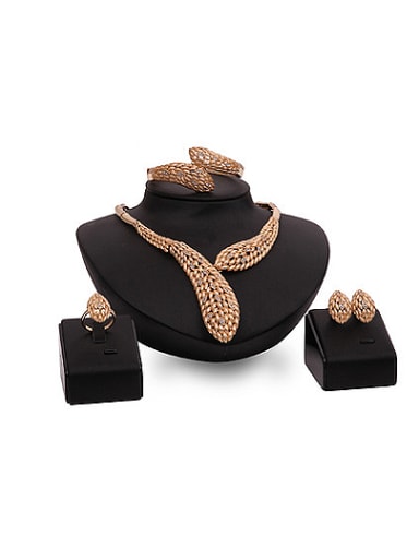 Alloy Imitation-gold Plated Vintage style Rhinestones Four Pieces Jewelry Set
