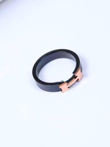 Fashion Letters H Black Ring