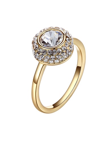 Gold Plated austrian Crystals Engagement Ring