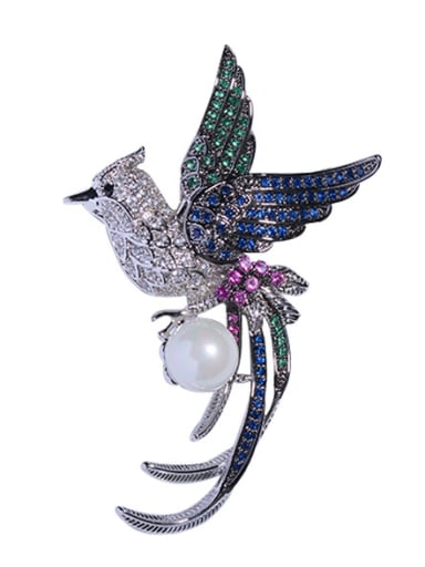 Copper With Cubic Zirconia Classic Animal Phoenix Brooches
