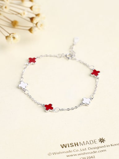 Beautiful 925 Silver Flower Shaped Bracelet