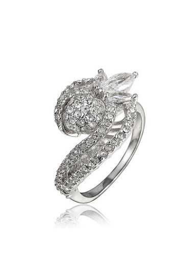 Exquisite Platinum Plated Snack Shaped Zircon Ring