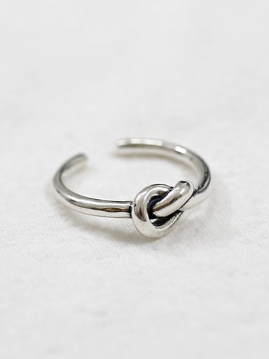 925 Sterling Silver With Antique Silver Plated Vintage knot Free Size Rings