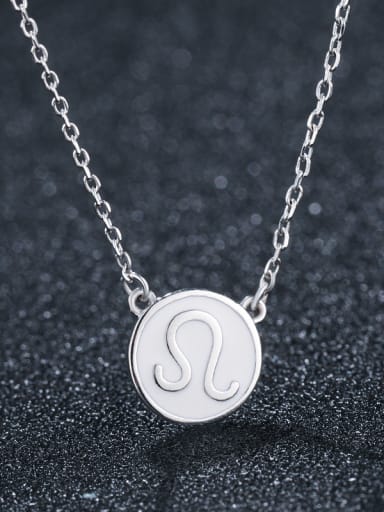 925 Sterling Silver With Platinum Plated Simplistic  Smooth Round Necklaces