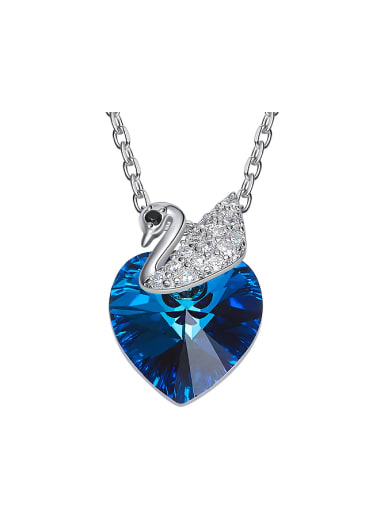 Fashion Heart-shaped austrian Crystal Swan Necklace