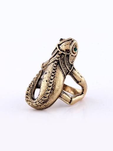 Punk style Antique Gold Plated Lizard Alloy Ring