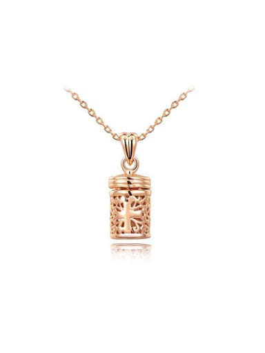 Personality Rose Gold Hollow Bucket Shaped Necklace