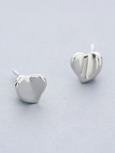 Women 925 Silver Heart Shaped stud Earring