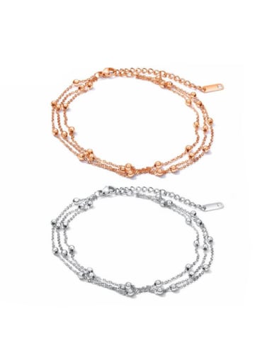 Stainless Steel With Rose Gold Plated Personality Charm Anklets