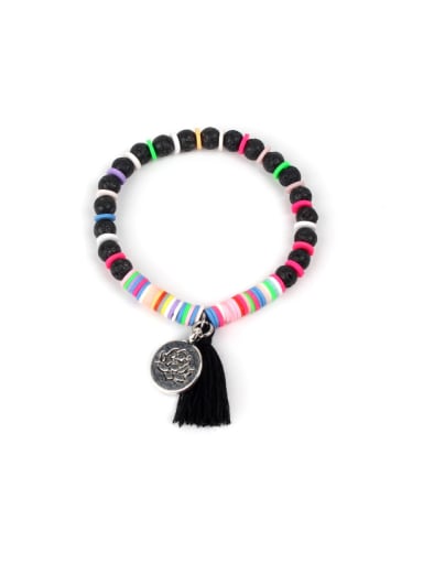 custom Colorful Clay Fashion Crystal Charm Bracelet