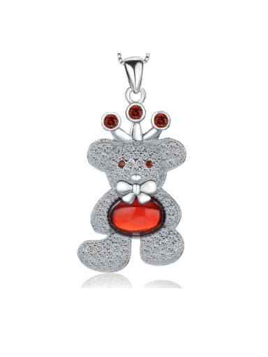 Lovely Bear Garnet Zircons Women Pendant