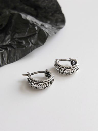 Sterling silver retro twist earrings