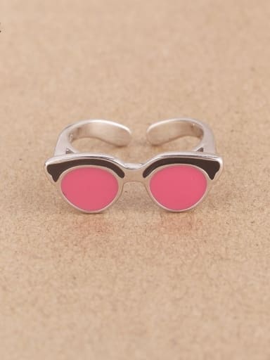 Creative Glasses Silver Opening Ring