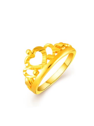High Quality Crown Shaped 24K Gold Plated Copper Ring