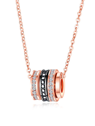 Copper With Rose Gold Plated Fashion Round Necklaces