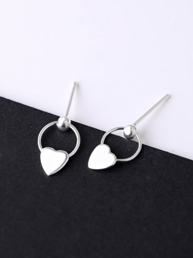 Simple Heart Round shaped Stud Earrings